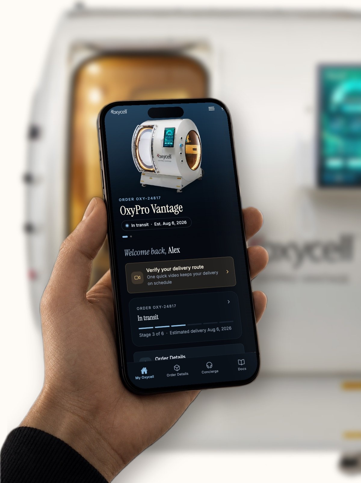 Concierge support in the My Oxycell app